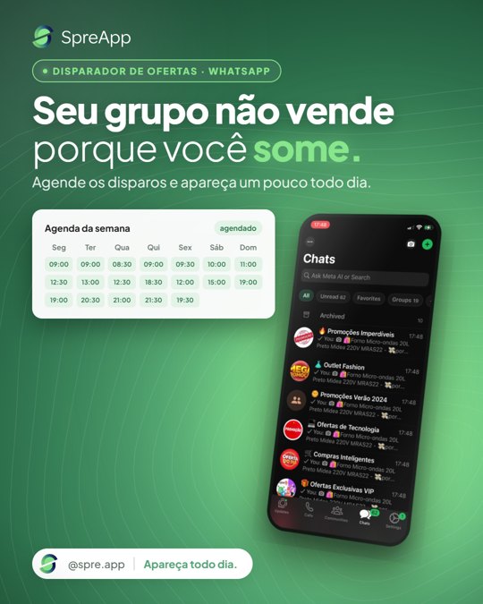 Criativo V07: Seu grupo não vende porque você some.