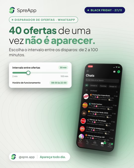 Criativo V09: 40 ofertas de uma vez não é aparecer.