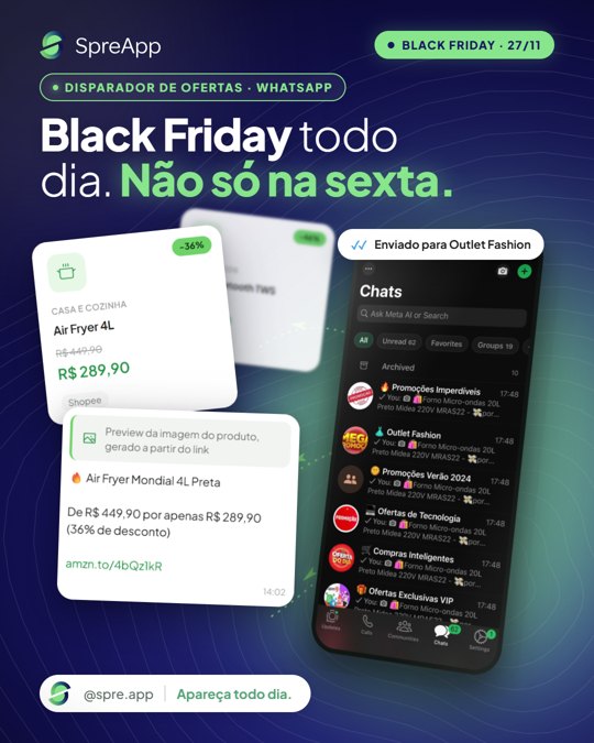Criativo V10: Black Friday todo dia. Não só na sexta.