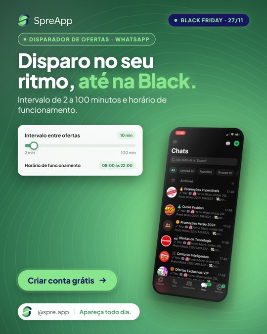 Criativo V11: Disparo no seu ritmo, até na Black.