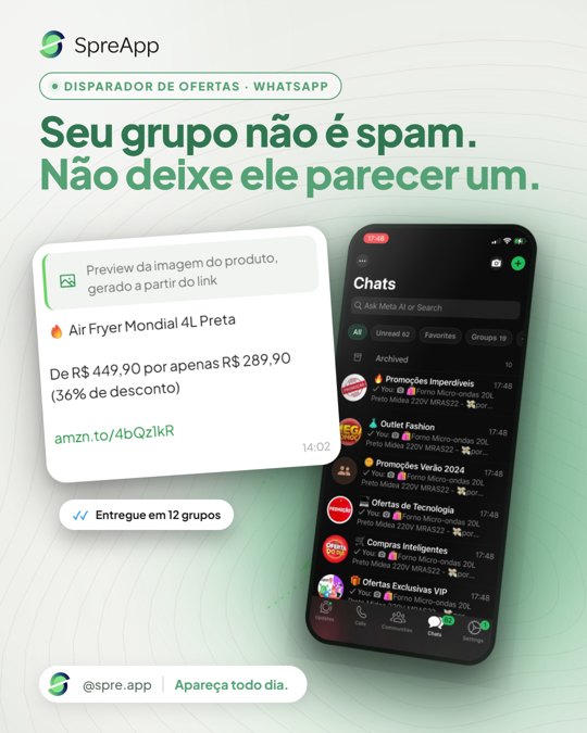 Criativo V13: Seu grupo não é spam. Não deixe ele parecer um.