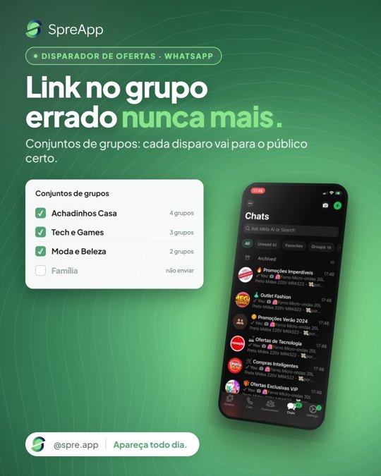 Criativo V14: Link no grupo errado nunca mais.