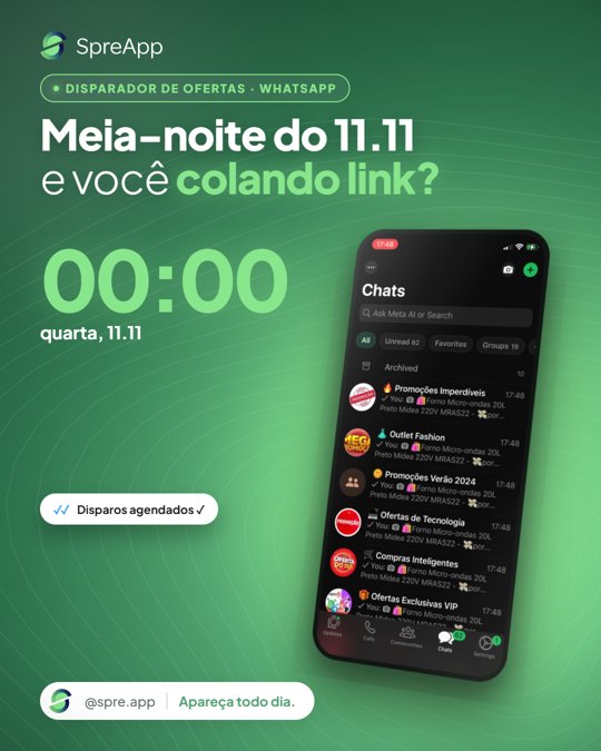 Criativo V18: Meia-noite do 11.11 e você colando link?
